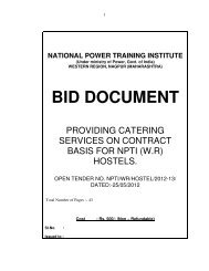 Providing Catering services - NPTI