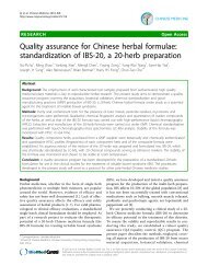 Quality assurance for Chinese herbal formulae ... - Chinese Medicine