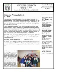 ancaster meadow newsletter - Hamilton-Wentworth District School ...