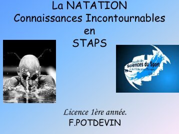 La NATATION Connaissances Incontournables en STAPS