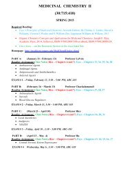 Syllabus - Department of Medicinal Chemistry