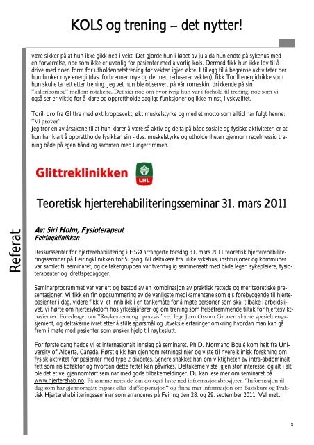 Hjertesukket juni 2011.pdf - Norsk Fysioterapeutforbund