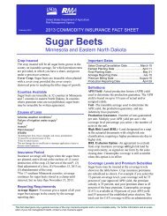 Sugar Beets - RMA USDA Risk Management Agency - US ...