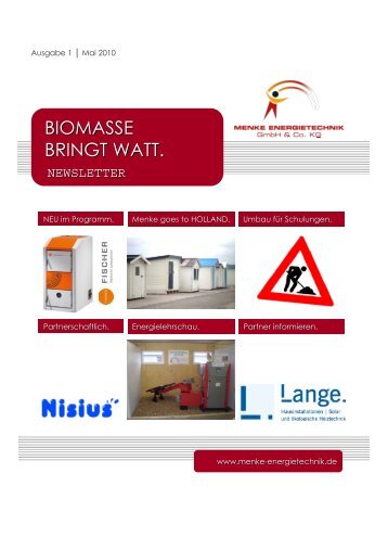 BIOMASSE BRINGT WATT. - Menke Energietechnik GmbH & Co. KG