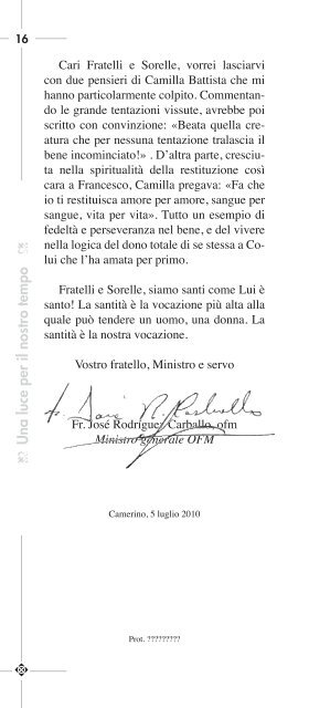 Lettera Ministro Generale Ofm.pdf - Sorelle Povere di Santa Chiara