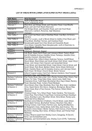 1 APPENDIX 1 LIST OF AREAS WITHIN LOWER LAYER SUPER ...