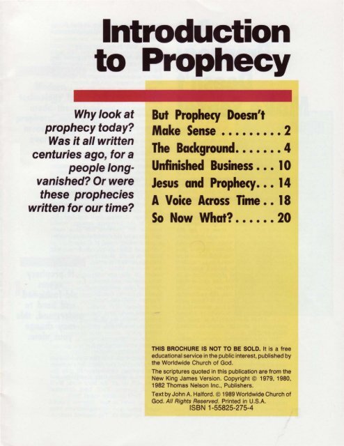 Introduction to Prophecy - Church of God - NEO