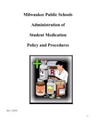 Medication Policy and Procedure 2-25-13 - Milwaukee Public Schools