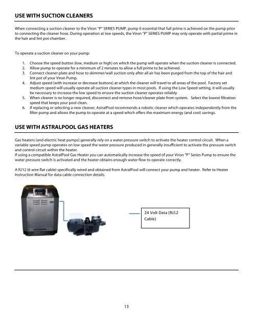 Owner's Manual for P-Series Pumps - Astral Pool USA