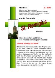 Pfarrbrief 3 / 2008 aus der Gemeinde Viersen - St. Remigius Viersen