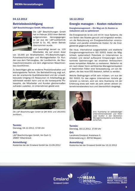 MEMA-Newsletter 4/2012 - Landkreis Emsland