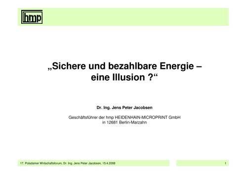 Sichere und bezahlbare Energie â eine Illusion - akb-kunststoff.de