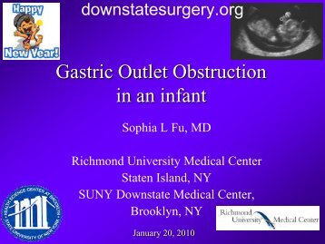 Gastric Outlet Obstruction in an infant - Department of Surgery at ...