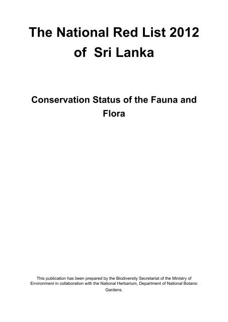 in Sri Lanka - Ministry of Environment