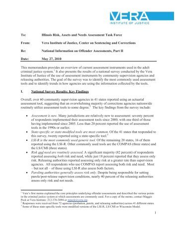 Illinois Risk, Assets and Needs Assessment Task ... - State of Illinois