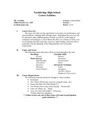 Concert Band Syllabus - Northbridge Public Schools