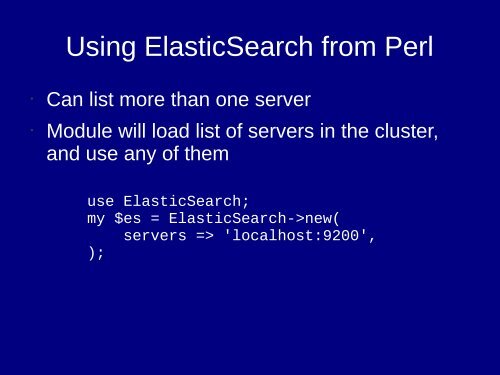 ElasticSearch - Milton Keynes Perl Mongers