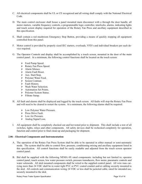 rotary press trailer system specification - The City of Titusville, Florida