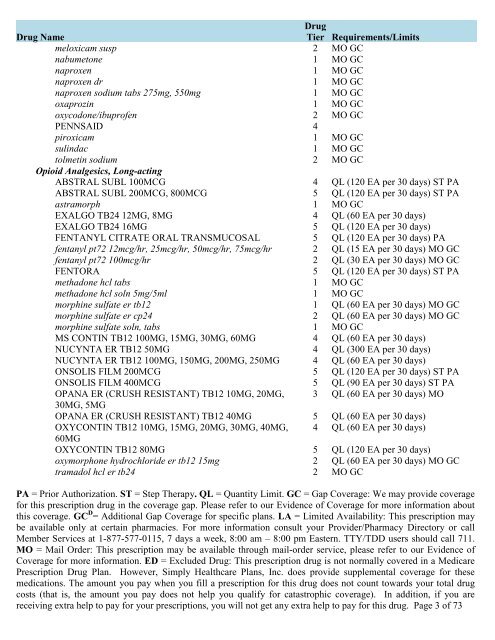 Prescription Drug Guide Comprehensive list of covered drugs