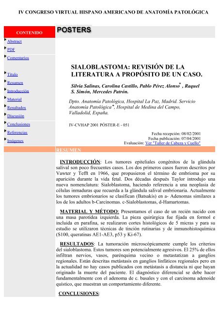 sialoblastoma - V Congreso Virtual Hispanoamericano de AnatomÃ­a ...