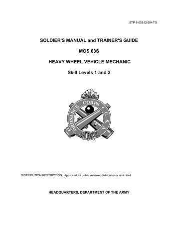 SOLDIER'S MANUAL and TRAINER'S GUIDE MOS 63S ... - AskTOP