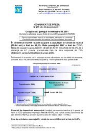 COMUNICAT DE PRESÄ Ocuparea Åi Åomajul Ã®n trimestrul III 2011 ...