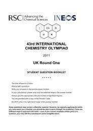 43rd INTERNATIONAL CHEMISTRY OLYMPIAD UK Round One