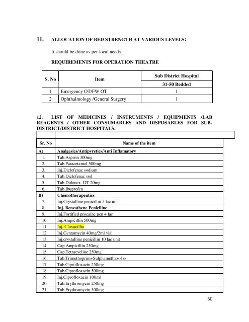 Modifications in the updated Sub Divisional Hospital (SDH) 31 ... - IIMB