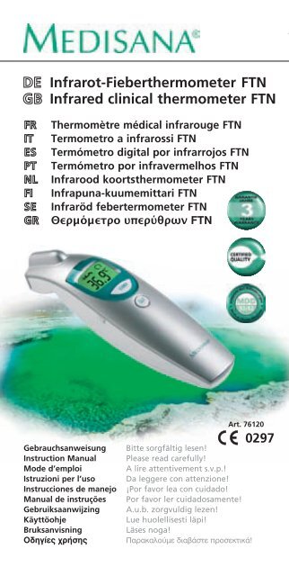 DE Infrarot-Fieberthermometer FTN GB Infrared clinical ... - Medisana