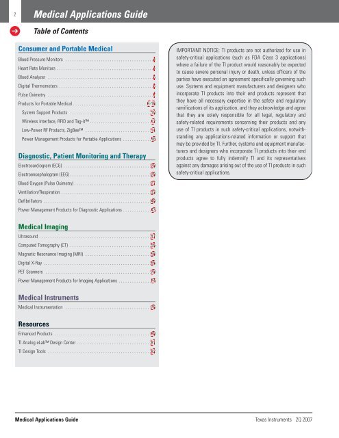Medical Applications Guide (Rev. B - Mouser Electronics