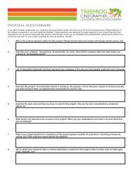 Proposal Questionnaire (PDF) - Treefrog Cinegraphix