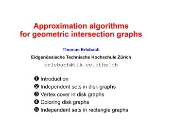 Approximation algorithms for geometric intersection graphs