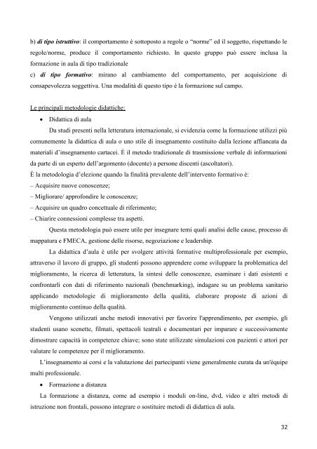 LA FORMAZIONE PER IL GOVERNO CLINICO - Ipasvi