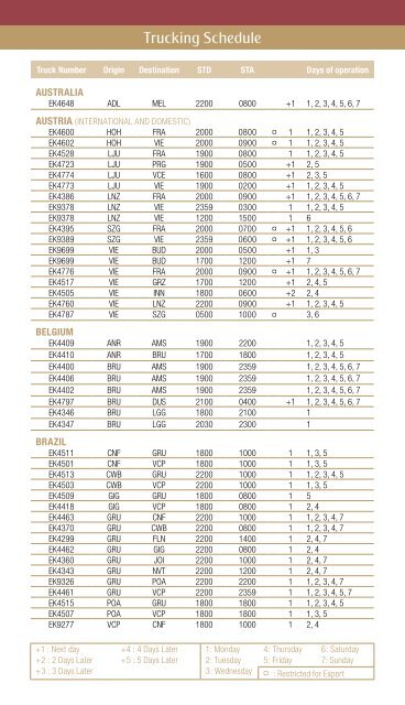 Trucking Schedule pdf - Emirates SkyCargo