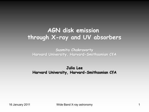 AGN disk emission through X-ray and UV absorbers - iucaa