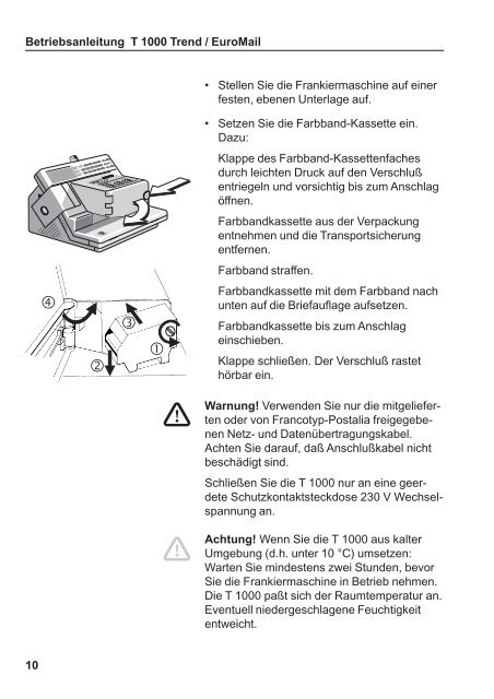 Betriebsanleitung T 1000 Trend / EuroMail - Francotyp Postalia
