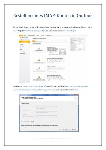 IMAP-Account in Outlook erstellen