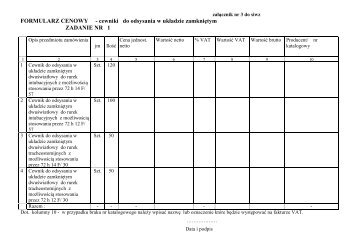 FORMULARZ CENOWY - szpital.lubaczowski.com