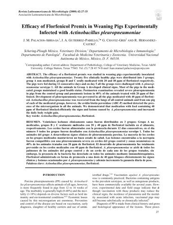 Efficacy of Florfenicol Premix in Weaning Pigs ... - edigraphic.com