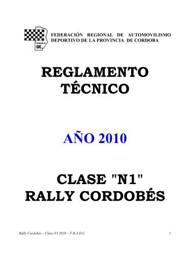 TECN.RALLY N1-2010 - FederaciÃ³n Regional de Automovilismo ...