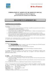 reglement d'admission 2011 - ETSUP