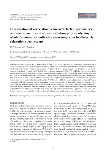 Investigation of correlation between dielectric parameters and ...