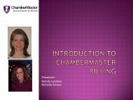 Introduction to Billing PowerPoint - ChamberMaster