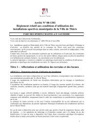 règlement intérieur des terrains - Thiers