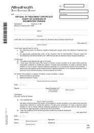 Refusal of Treatment Certificate Non Competent Person