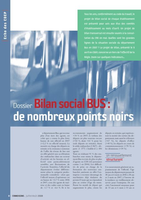 Dossier Bilan social BUS: - RATP