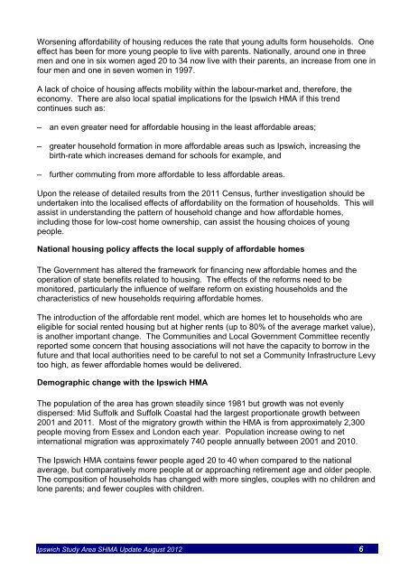 Ipswich Housing Market Area Strategic Housing Market Assessment