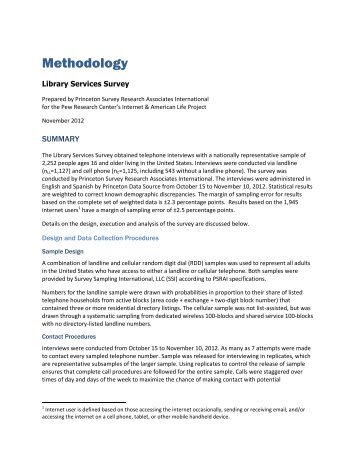Methodology - Pew Internet Libraries