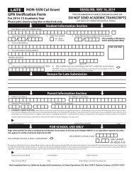 NON-SSN Cal Grant GPA Verification Form - CSAC California ...