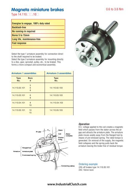 Electromagnetic clutches and brakes from INTORQ & magneta